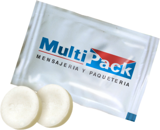Sobre promocional con 2 pastillas Impresión centrada